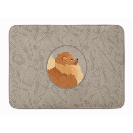 Carolines Treasures Pomeranian in the Kitchen Machine Washable Memory Foam Mat CK2202RUG